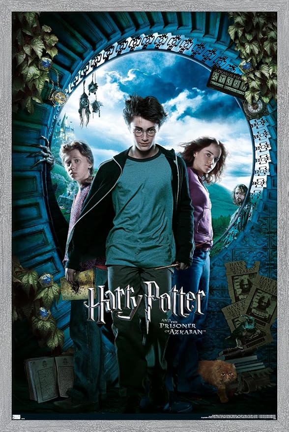 Harry Potter and the Prisoner of Azkaban - Sky One Sheet Wall Poster, 22.4L" x 14.7W", Gray Framed Version