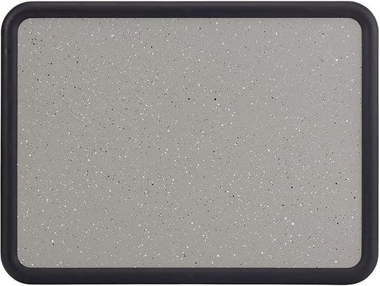 Quartet Contour Bulletin Board, 2 Feet x 1.5 Feet, Granite-Colored Surface with Black Plastic Frame (699365)