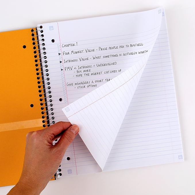 Five Star Spiral Notebook + Study App, 3 Subject, College Ruled Paper, 11" x 8-1/2", 150 Sheets, Assorted Colors, 3 Pack (820192)