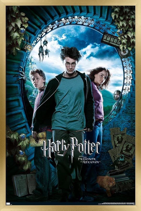 Trends International Harry Potter and the Prisoner of Azkaban - Sky One Sheet Wall Poster, 14.72" x 22.37", Gold Framed Version