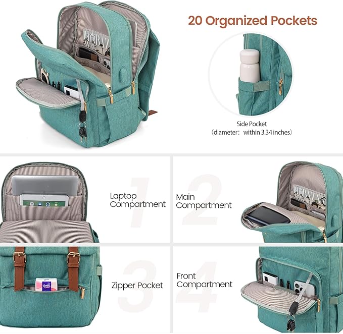 LOVEVOOK Travel Laptop Backpack Purse for Women Fashion Vintage Computer Backpack 15.6 Inch Large Teacher Nurse Backpack Casual Daypack for Business Work College