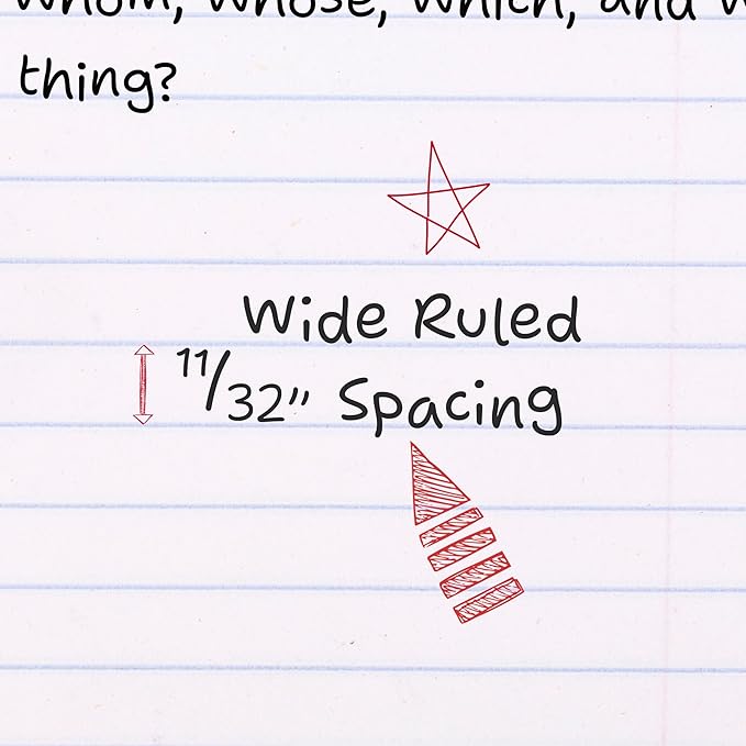 Mead Spiral Notebook, 1 Subject, Wide Ruled Paper, 8" x 10-1/2", 70 Sheets, Selected Colors Will Vary, 6 Pack (930267)