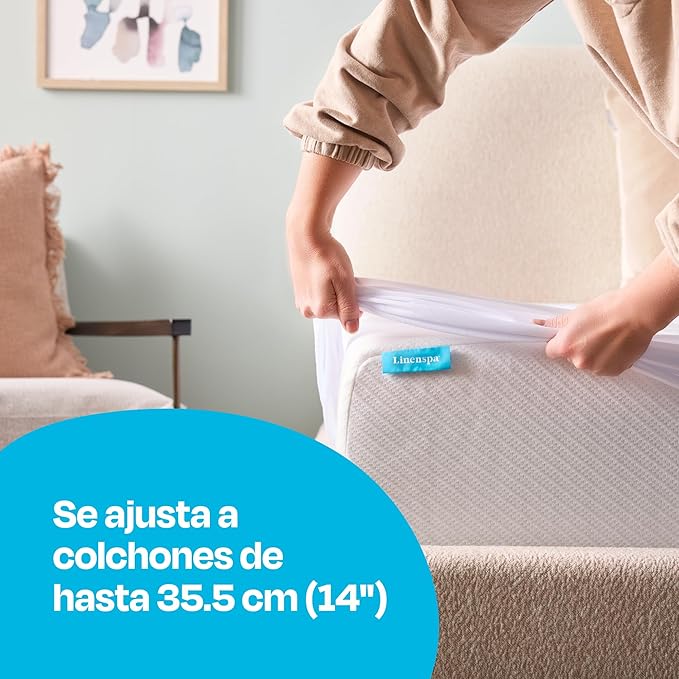 Linenspa Waterproof Mattress Protector,Queen Size – Fitted Sheet Style,Breathable,Machine Washable & Dryer Safe,White,(Pack of 10)