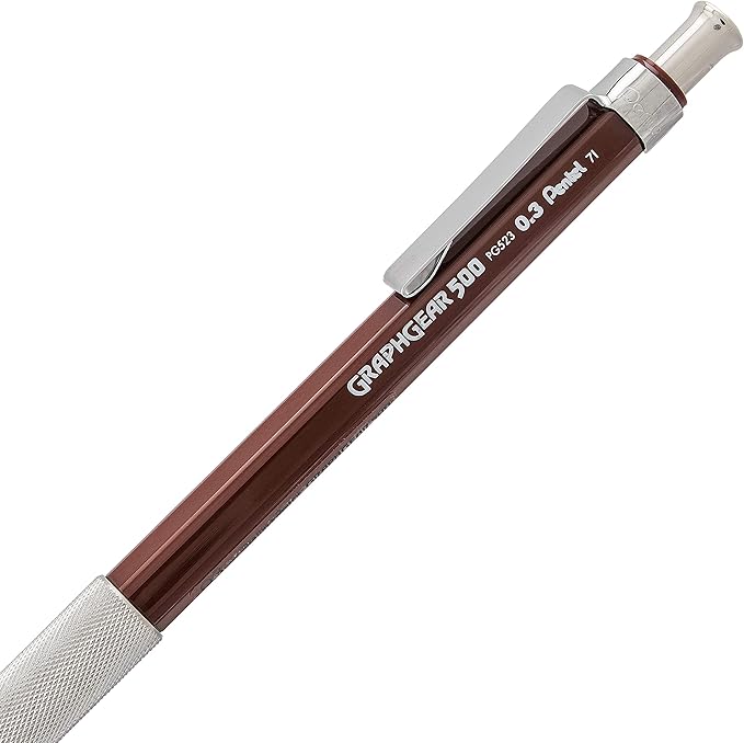Pentel GraphGear 500 Mechanical Drafting Pencil, (0.5mm), Fine Line, Black Barrel, Pack of 4 (PG525BP4A)