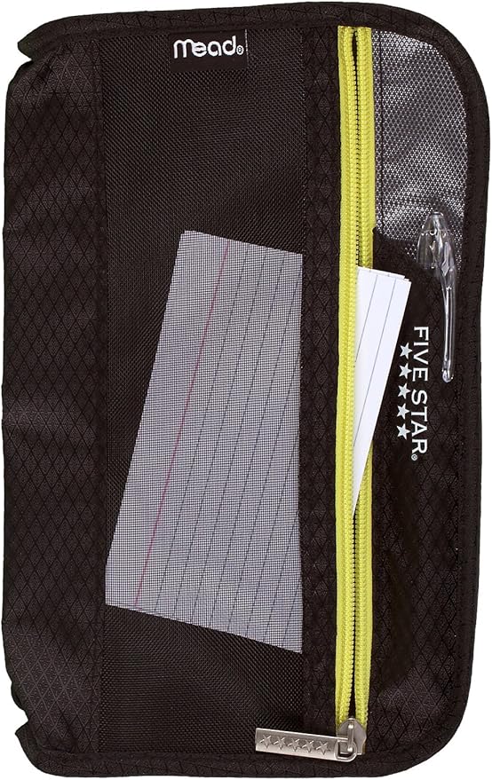 Xpanz Zipper Carrying Case, Pouch for Pencil, Pen, Supplies - Puncture , Black,Gray