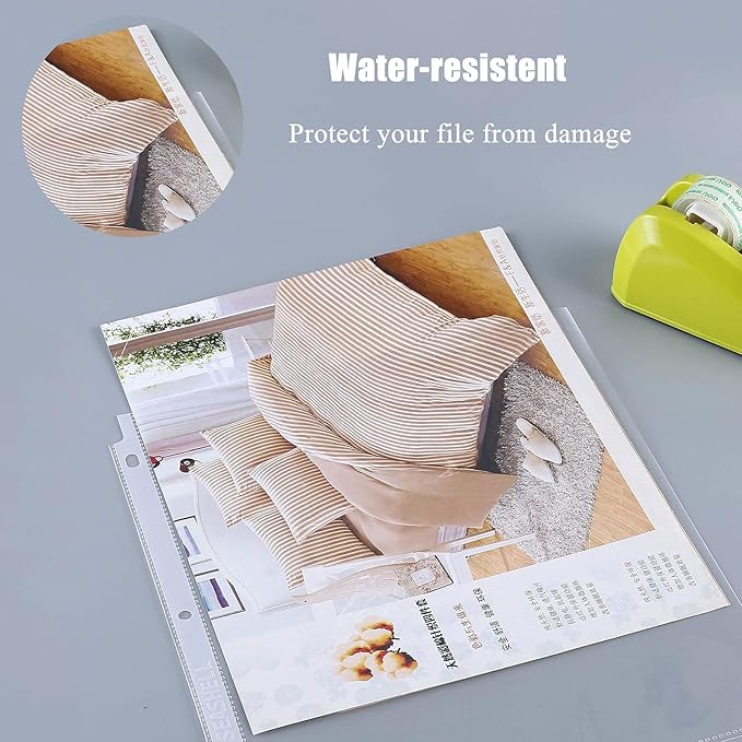 Seashell 300 Pack Economy Sheet Protectors 8.5 x 11, Clear Page Protectors Fit 3 Ring Binder, Acid Free, Letter Size, Top Loading, Plastic Sleeves for Binders, Business and School Organizers