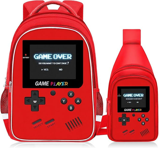 School Backpack For Boys - Gamer Boys Backpack For Kids Children Teens Elementary Middle School - Ages 6-18，17″