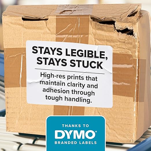 DYMO®-Branded LabelWriter Mailing Address Labels for LabelWriter Label Printers, White, 1-1/8" x 3-1/2", 6 Rolls of 350 (2100 Total)