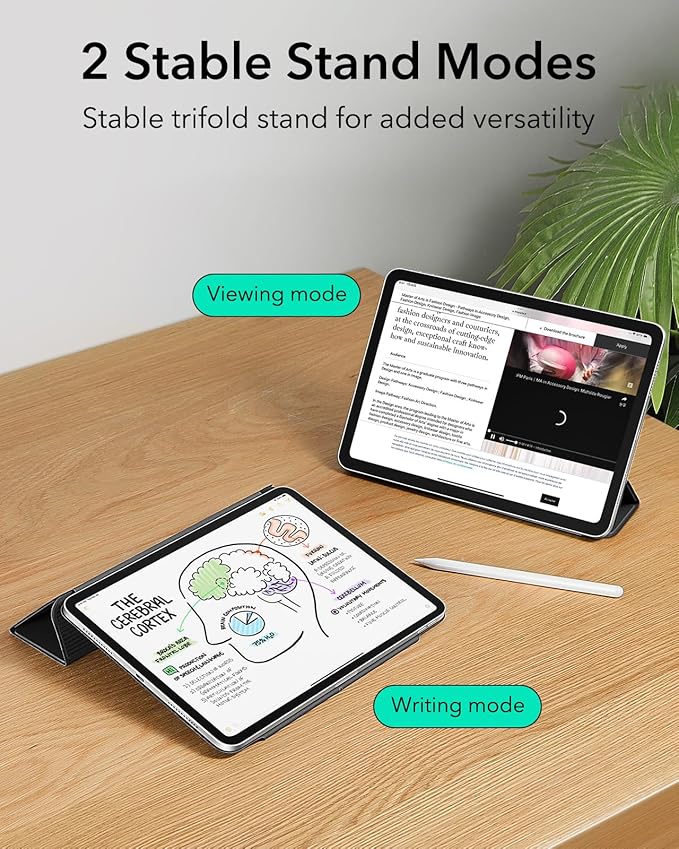 ESR for iPad Pro 13 Inch Case (M5/M4) 2025/2024, Powerful Magnetic Attachment, Slim Trifold Stand Case, Supports Pencil Pro & Pencil(USB-C), Auto Wake/Sleep, Durable Protection, Rebound Series, Black