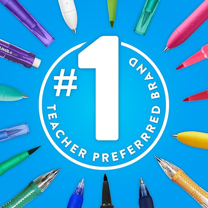 Paper Mate Flair Felt Tip Pens, Medium Point (0.7mm), Assorted Colors, 12 Count - For Arts & Crafts, Note-Taking, Journaling, School Supplies for Teachers & Students