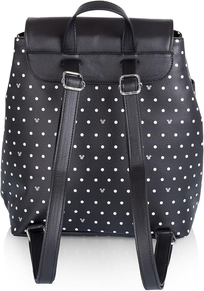 PICNIC TIME Disney Mickey Mouse Downtown Mini Cooler Backpack, Insulated Lunch Bag, Stylish Beach Bag Soft Cooler, (Black)