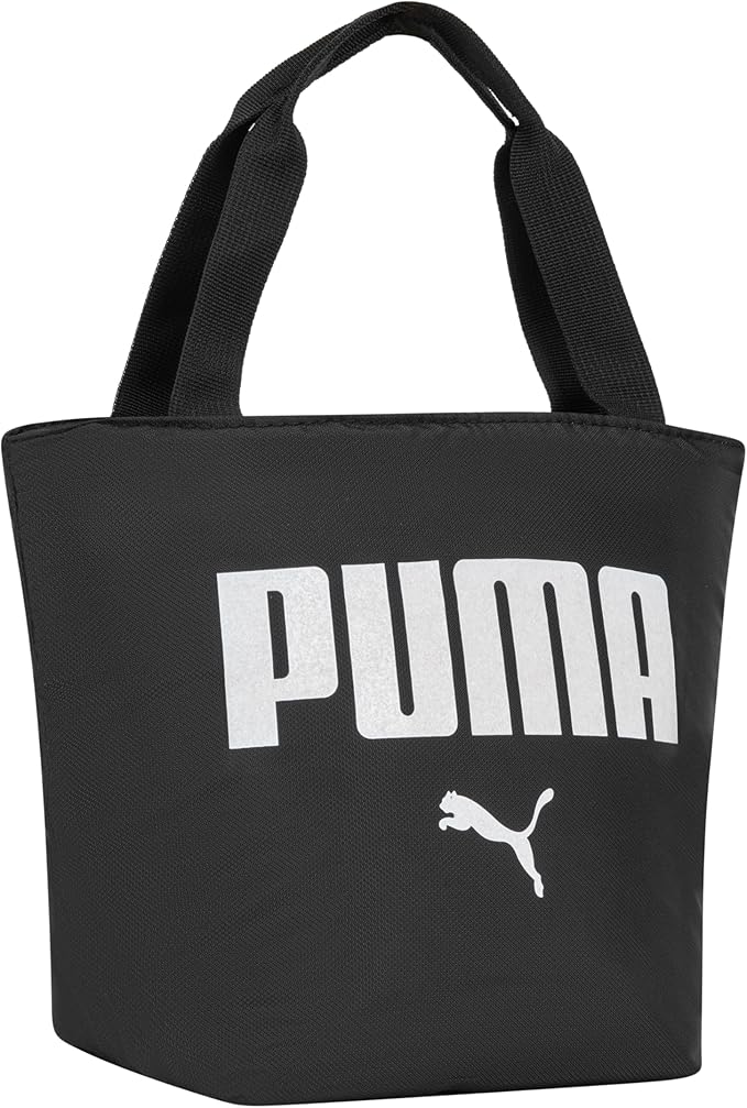 PUMA Unisex Kid's Adventure Lunch Tote, Black/White Glitter, Small