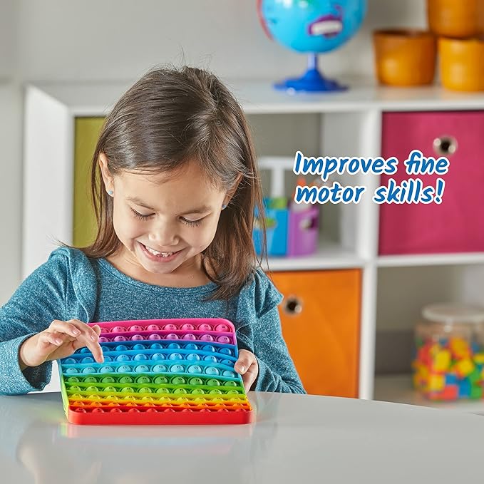hand2mind Hundred Board Sensory Bubble Popper, Pop Fidget Toys for Kids, Multiplication Board, Math Manipulatives Kindergarten, Fine Motor Toys, Fidgets for Classroom, Calm Down Corner Supplies