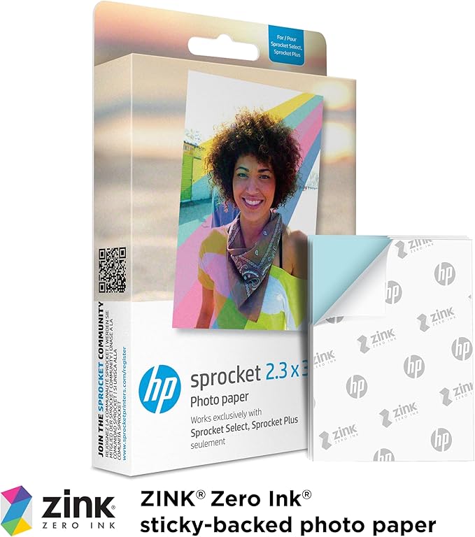 HP Sprocket Select Portable Instant Photo Printer for Android and iOS Devices (Eclipse) Starter Bundle
