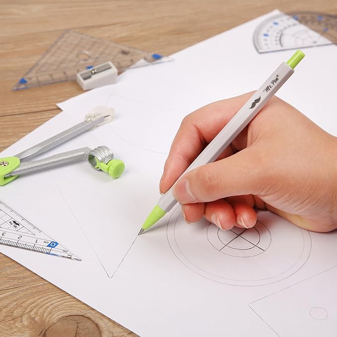 Mr. Pen- Geometry Set, 7 pcs, Compass for Geometry Compass Math, Geometry Kit with Storage Box, Math Compass, Geometry Set for School, Protractor and Compass Set, Drawing Tools, Ruler Set