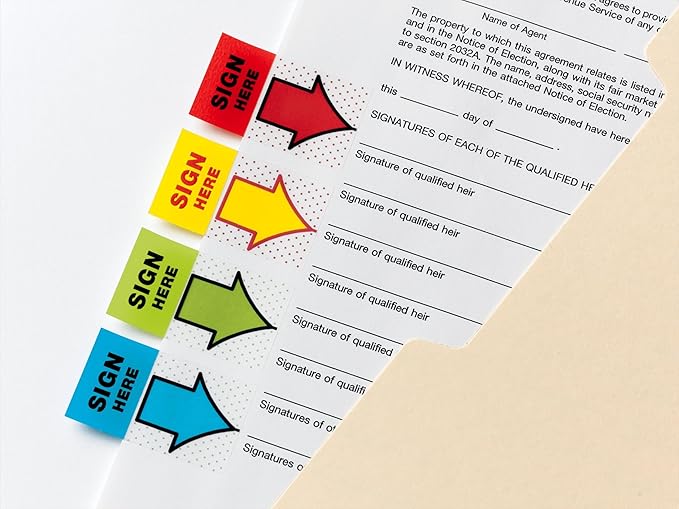 Post-it Sign and Date Flags, 50/Dispenser, 2 Dispensers/Pack, 1 in Wide, Bright Green (680-SD2) (Pack of 2)