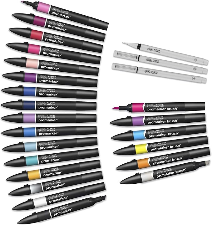 Winsor & Newton ProMarker Set, 25+1pcs. Wallet, Modern Lettering