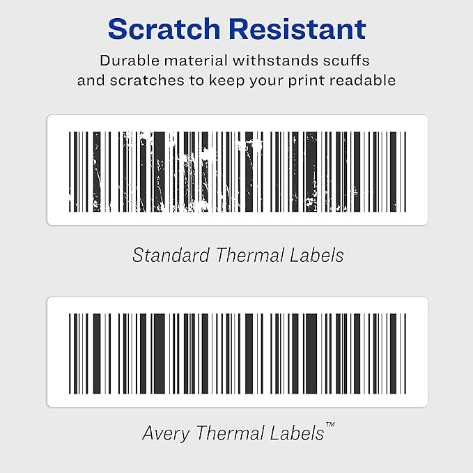 Avery Direct Thermal Address Labels, 1-1/8" x 3-1/2", White, Comparable to DYMO 30251, 130 Blank Labels per Roll, 2 Rolls, 260 Total (4150)