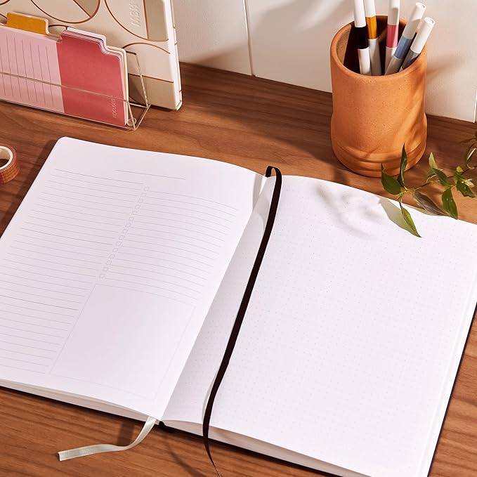 Erin Condren 8x10 Softbound Undated Focused Planner With Additional Productivity and Goal-Setting Pages - Black