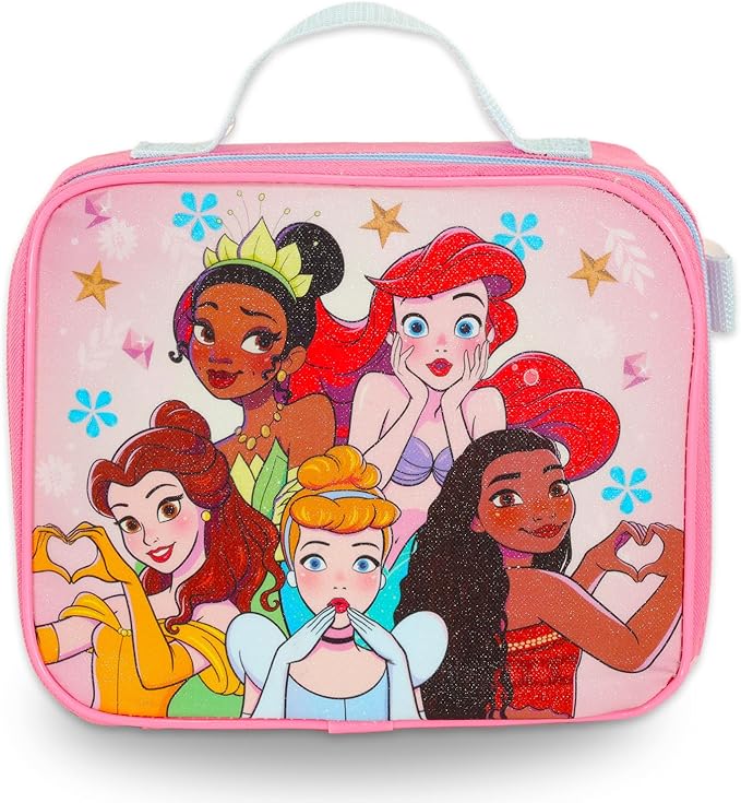 Disney Princess Backpack and Lunch Box Set - Bundle with 15" School Bag, Lunch Bag, Water Bottle, Stickers, More | Disney Princess Backpack with Lunchbox for Girls, Kids