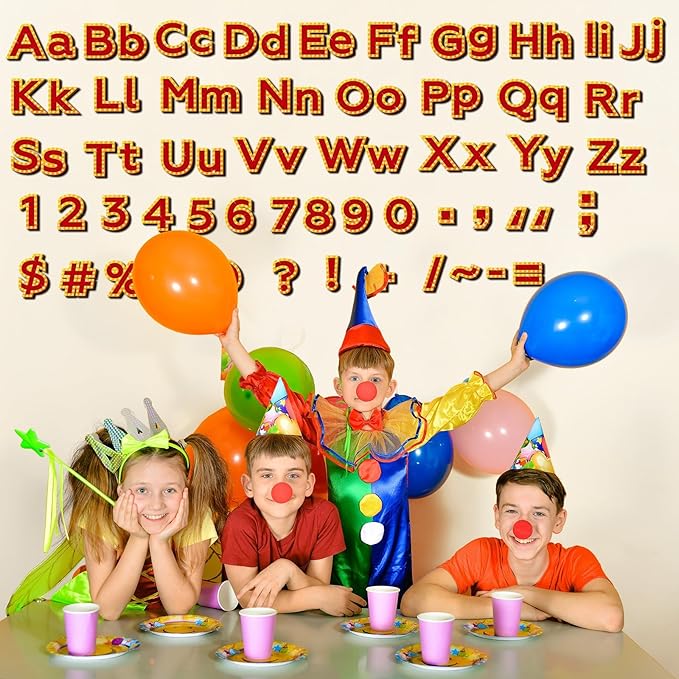 266 Pcs Letters Combo Pack Set Bulletin Board Letter Circus Carnival Letters and Number Accents for Kids Bulletin Board Display Home School Classroom Decor