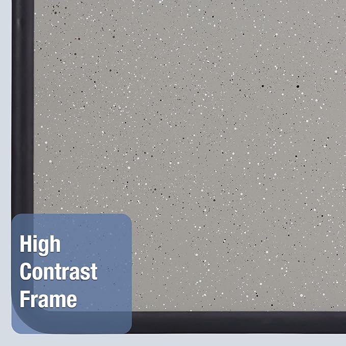 Quartet Contour Bulletin Board, 2 Feet x 1.5 Feet, Granite-Colored Surface with Black Plastic Frame (699365)