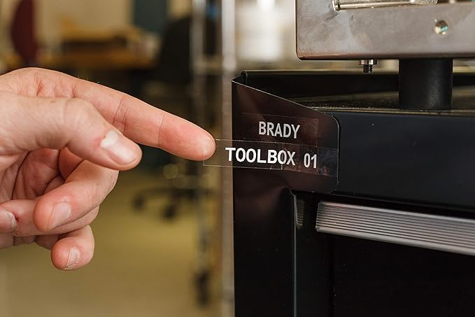 Brady Authentic (M21-500-430-WT-CL) Harsh Environment Polyester Label for Lab, Asset Tracking and Datacom, White on Clear- For M210, M210-LAB, M211, BMP21-PLUS and BMP21-LAB Printers, 0.5" W 21' L