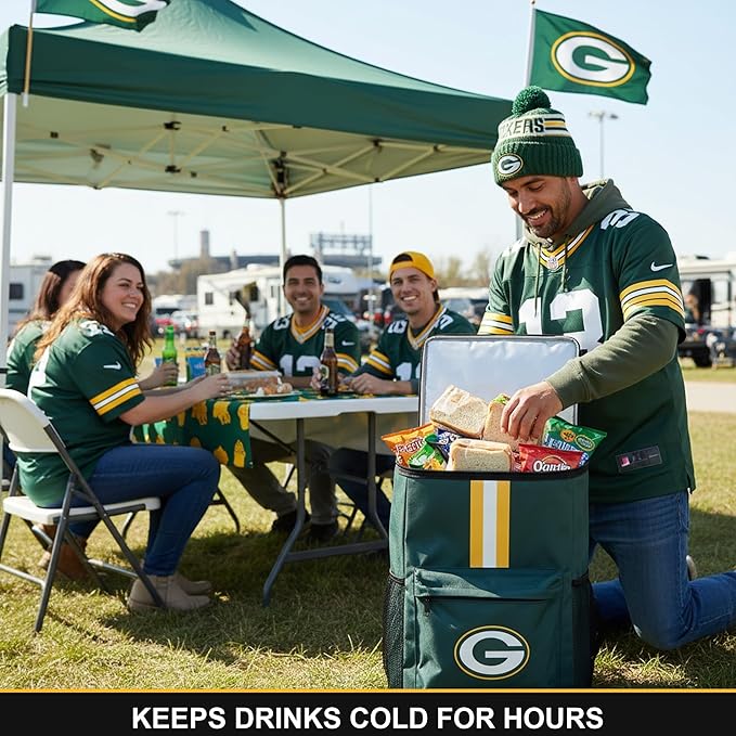 Cooler Backpack – Portable Soft Sided Ice Chest – Insulated Bag Holds 36 Cans - Football Gear – Show Your Team Spirit with Officially Licensed Fan Gear