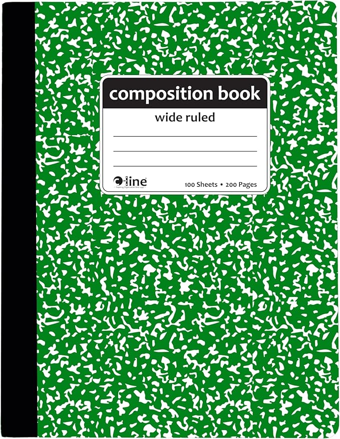 C-Line Composition Notebook, Wide Ruled, Marble Cover, 1 Notebook, Color May Vary (22010)