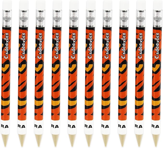 Zebra Cadoozle Mini Mechanical Pencil - 0.7mm Lead - Novelty Tiger Animal Print - Pack of 10