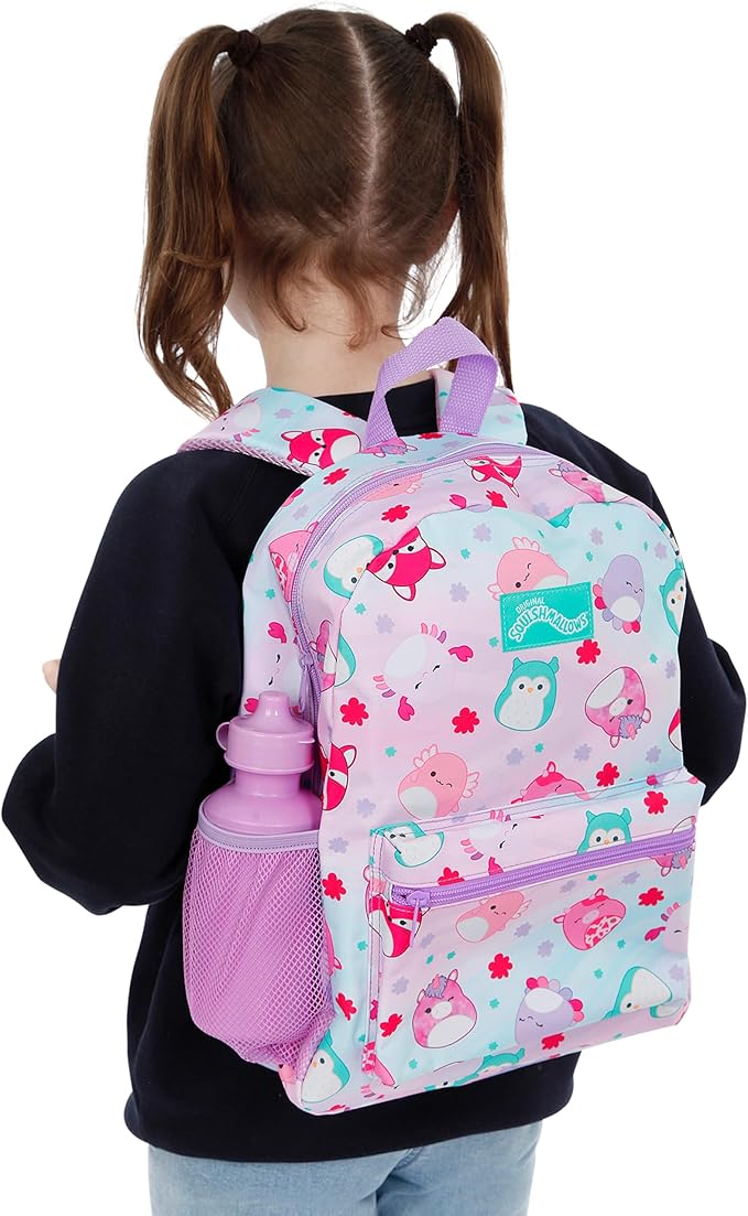 Squishmallows School Bag 4 Piece Set | Kids Backpack And Lunch Bag Set With Pencil Case And Water Bottle | Children's Backpacks | Official Merchandise, NDSM85636