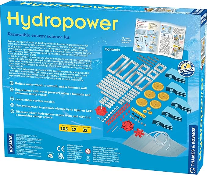 Thames & Kosmos Hydropower Science Kit | 12 Stem Experiments | Learn About Alternative & Renewable Energy, Environmental Science | Parents' Choice Recommended Award Winner