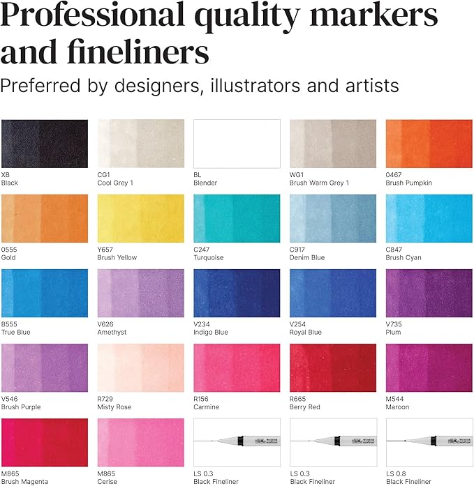 Winsor & Newton ProMarker Set, 25+1pcs. Wallet, Modern Lettering