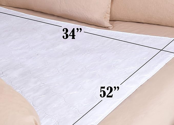 Masirs Mattress Pad Sheet Protector - Soft Quilted Cotton with Waterproof Layer to Protect Your Mattress & Keep Sheets & Linen Dry. Superior Alternative to Disposable Mattress Pads. (34 x 52 Inches)
