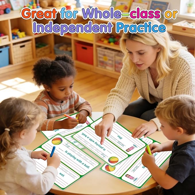 Sight Words Flash Cards Sentence Building for Kids, Handwriting Practice Writing Tracing Phonics Flash Cards,Preschool Kindergarten 1st Grade Learning Activities Homeschool Speech Therapy
