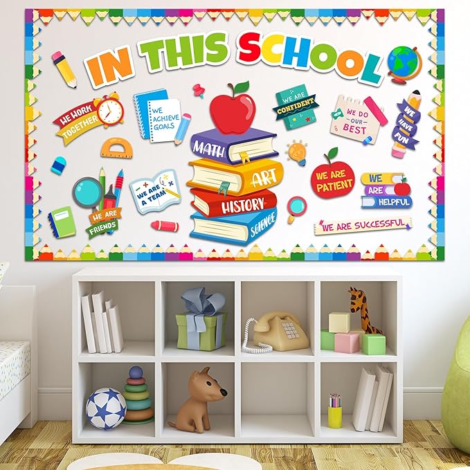 Pasimy in This School Bulletin Board Decorations Motivational Bulletin Board Set Inspirational Affirmation Classroom Decor Cutouts for Elementary Middle Back to School Home Office Wall Door Supplies