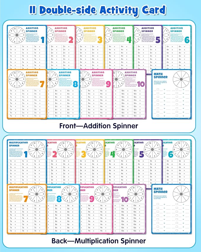 D-FantiX Magnetic Addition Multiplication Game Board, Math Games for Kids 8-12, Math Manipulatives for Elementary School, Montessori Learning Toys for Homeschool Classroom