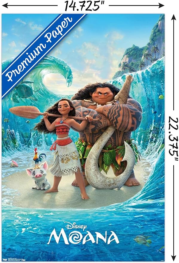 Disney Moana - Ocean Floor Wall Poster, 22.4L" x 14.7W", Premium Unframed Version