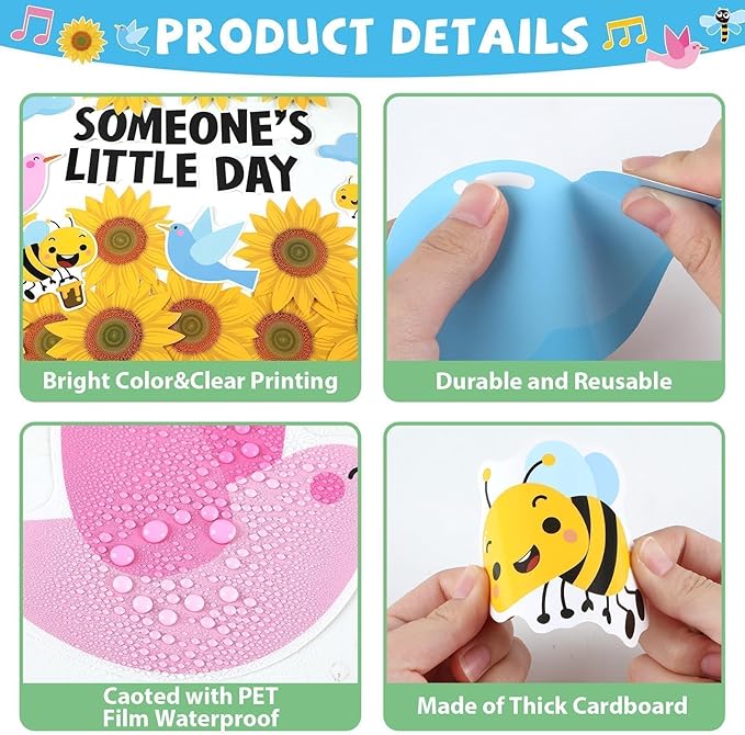Fall Sunflower Bulletin Board Decorations Sunflower Paper Cutouts for Posting Photo Motivational Quotes Cutouts with Black Plaid Borders for School Classroom Chalkboard Wall Decor Supplies