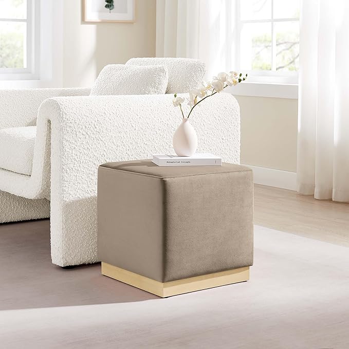 Modway 17" Square Performance Velvet Upholstered Upholstered Ottoman