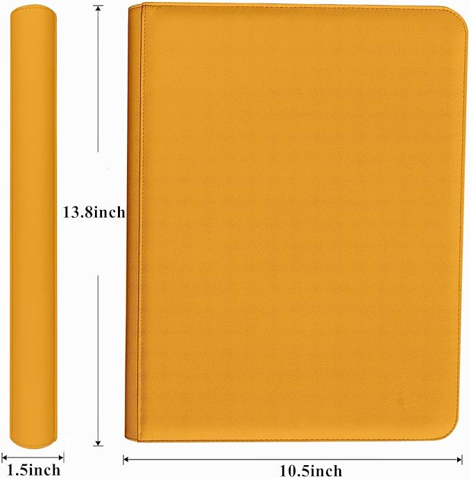 Premium 9-Pocket Zippered Trading Card Binder, 540 Pockets Double-Sided Side-Loading Card Organizer Album, PU Leather Card Holder Protector for MTG, TCG, Sports Cards Yellow