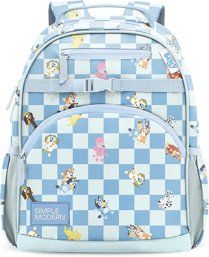 Simple Modern Medium Bluey Toddler Backpack for School Girls and Boys | Kindergarten Elementary Kids Backpack | Fletcher Collection | Kids - 15" tall | Bluey Checkmate