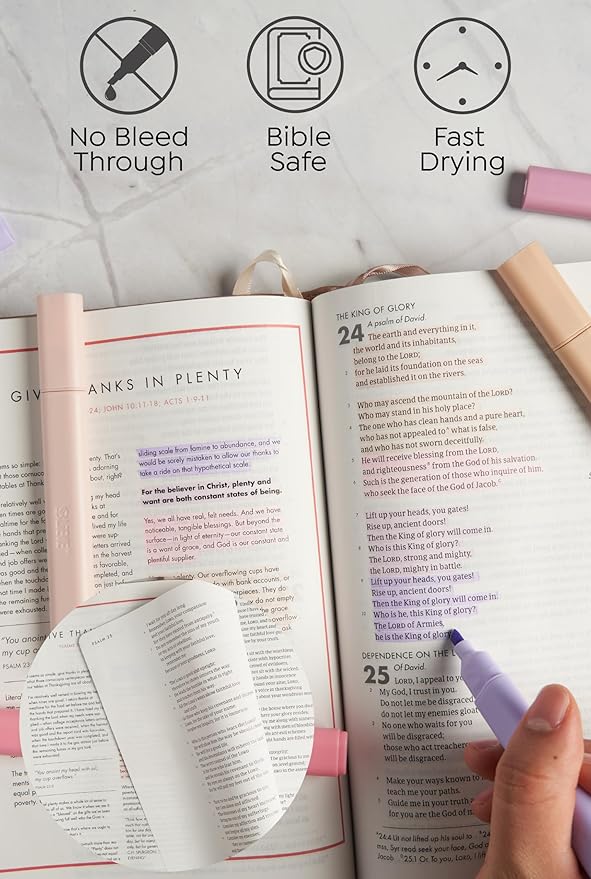 BLIEVE- Aesthetic Highlighters No Bleed Through Assorted Colors, Cute Highlighter For Journaling Office Supplies And Accessories, Bible Highlighters And Pens No Bleed Chisel Tip (MORANDI)