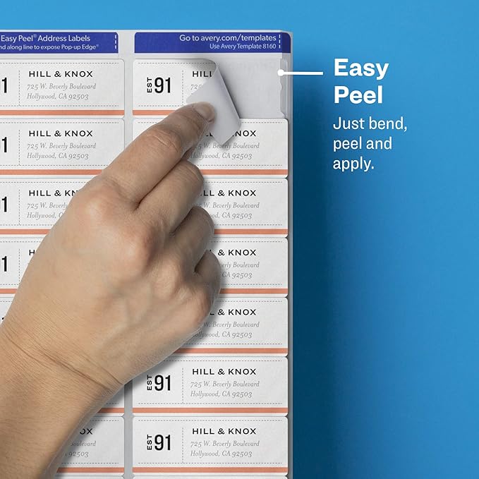 Avery Printable Address Labels for Laser Printers, 1" x 2-5/8", Matte Clear, 300 Blank Mailing Labels, 5 Packs (15660)