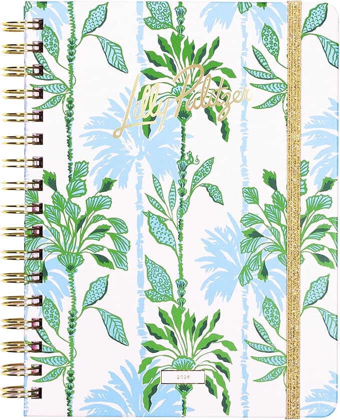 Lilly Pulitzer Large Monthly Planner January 2026 - December 2026, Monthly Agenda & Calendar, Stickers, Pockets, & Spiral Binding (Swayin in the Breeze)
