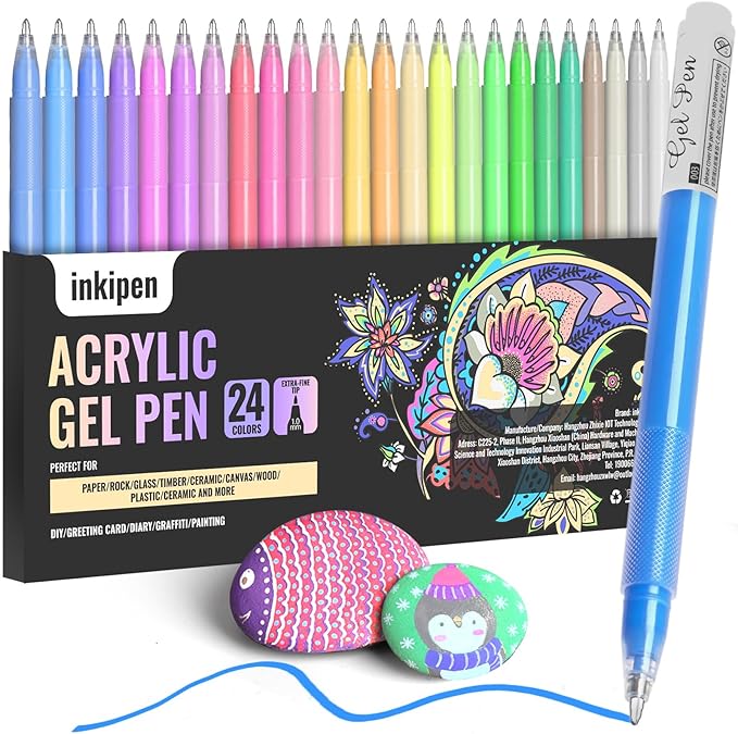 Colorful Pens, 24Pcs Colored Pens Fine Point Smooth Writing Pen, 1.0mm Colored Ink Gel Pen for Journaling Note Taking Writing, Acrylic Gel Pens for Coloring (24 Pcs Color)