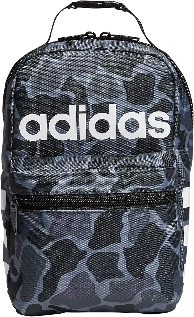 adidas Unisex Santiago Lunch Bag, Insulated School Food Container Box Discontinued, Nomad Camo Grey/White/2.0, One Size