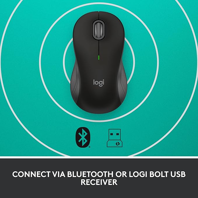 Logitech Signature M550 Wireless Mouse - for Small to Medium Sized Hands, 2-Year Battery, Silent Clicks, Bluetooth, Multi-Device Compatibility - Black