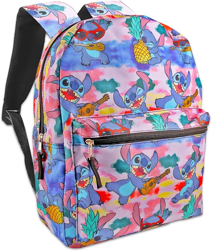 Disney Stitch Backpack and Lunch Box for Girls Set - Lilo and Stitch Backpack, Stitch Lunch Bag, Bottle, More | Stitch School Backpack for Kids Bundle