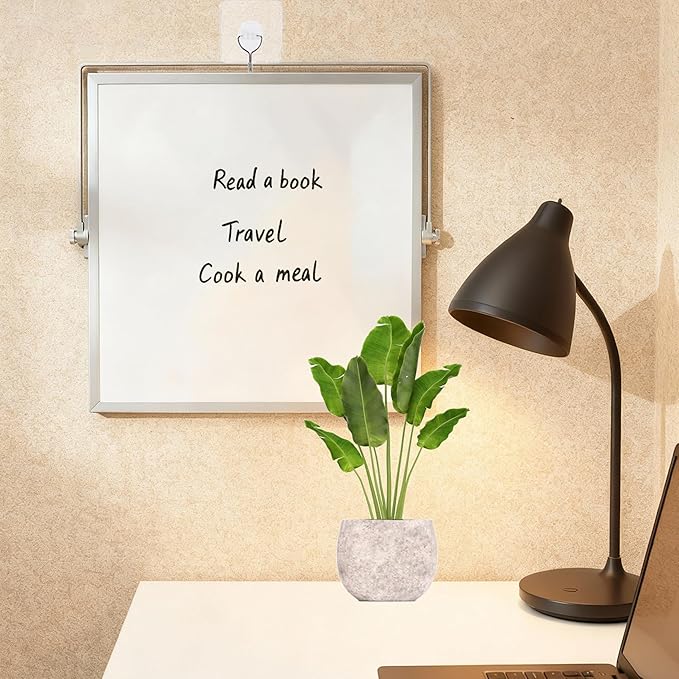 Small Dry Erase Board with Stand, 10" x 10" Double-Sided Desktop Whiteboard, Includes 10 Markers, 4 Magnets & 1 Eraser, Mini Whiteboard for Desk, Office, Kitchen, School, Kids Room